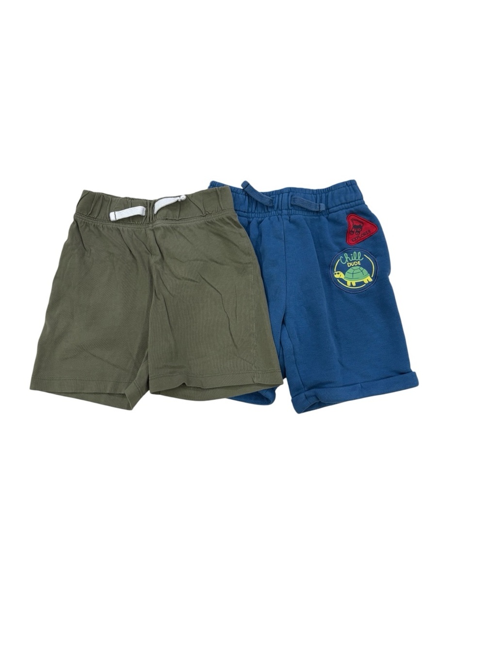 Kids Olive & Blue Drawstring Shorts bundle